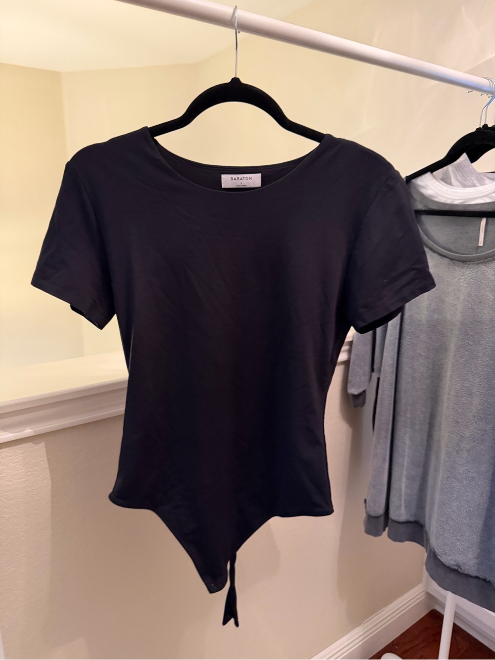 Aritzia Babaton Black Short Sleeve Bodysuit